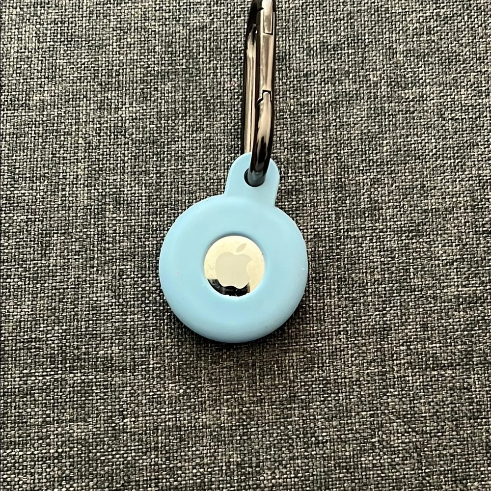 Apple AirTag with Light Blue Holder